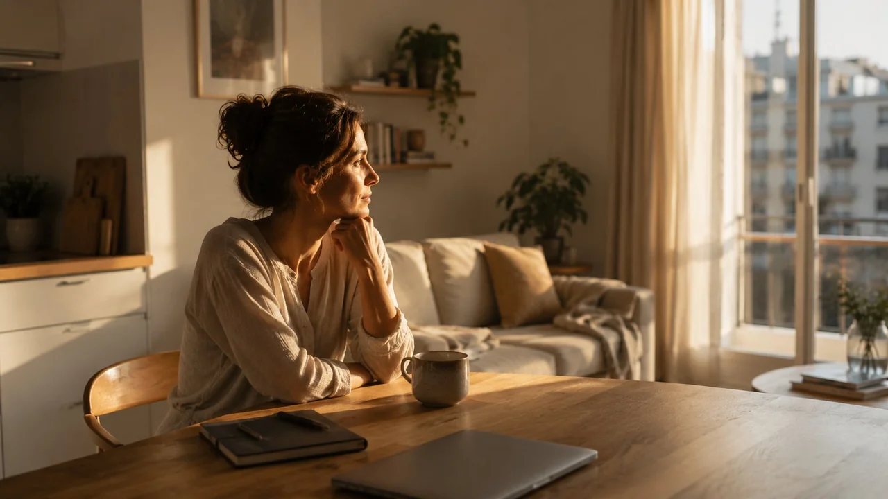 Mujer evaluando sus opciones mientras sigue pagando alquiler